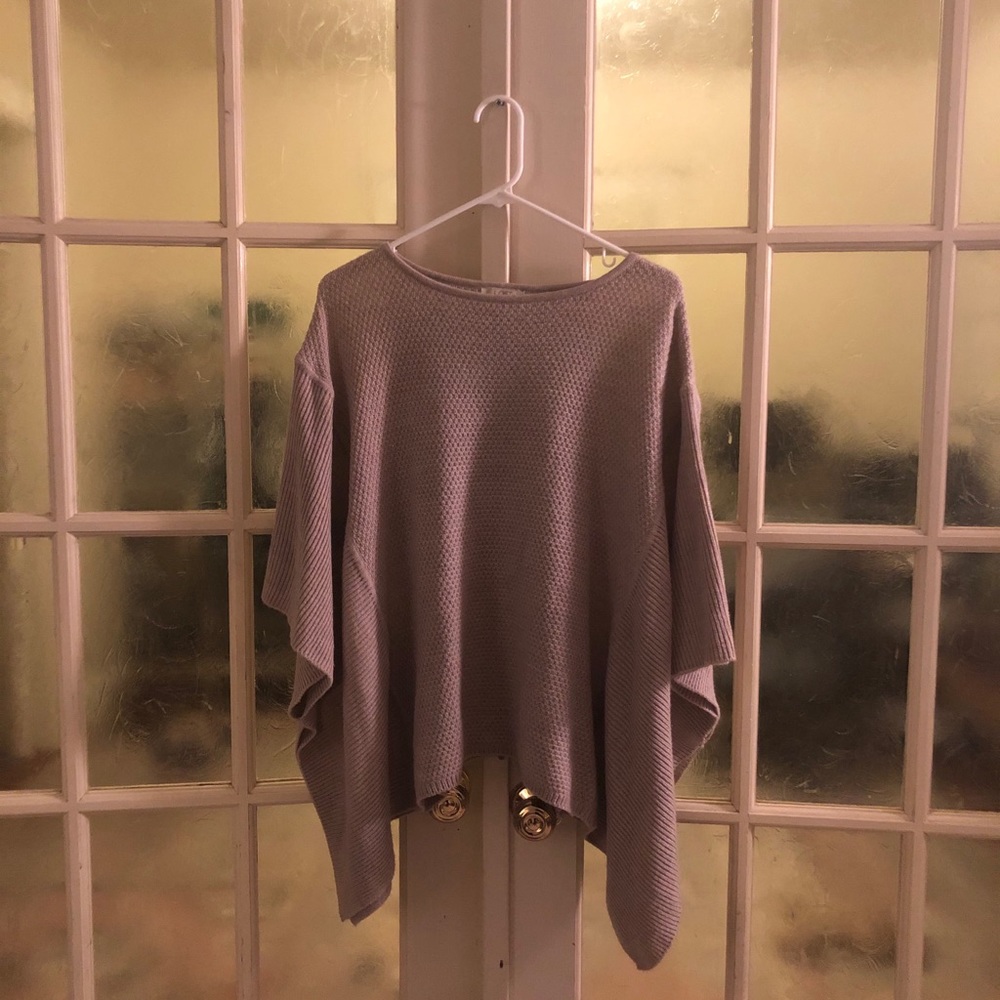 Blush colored poncho sweater